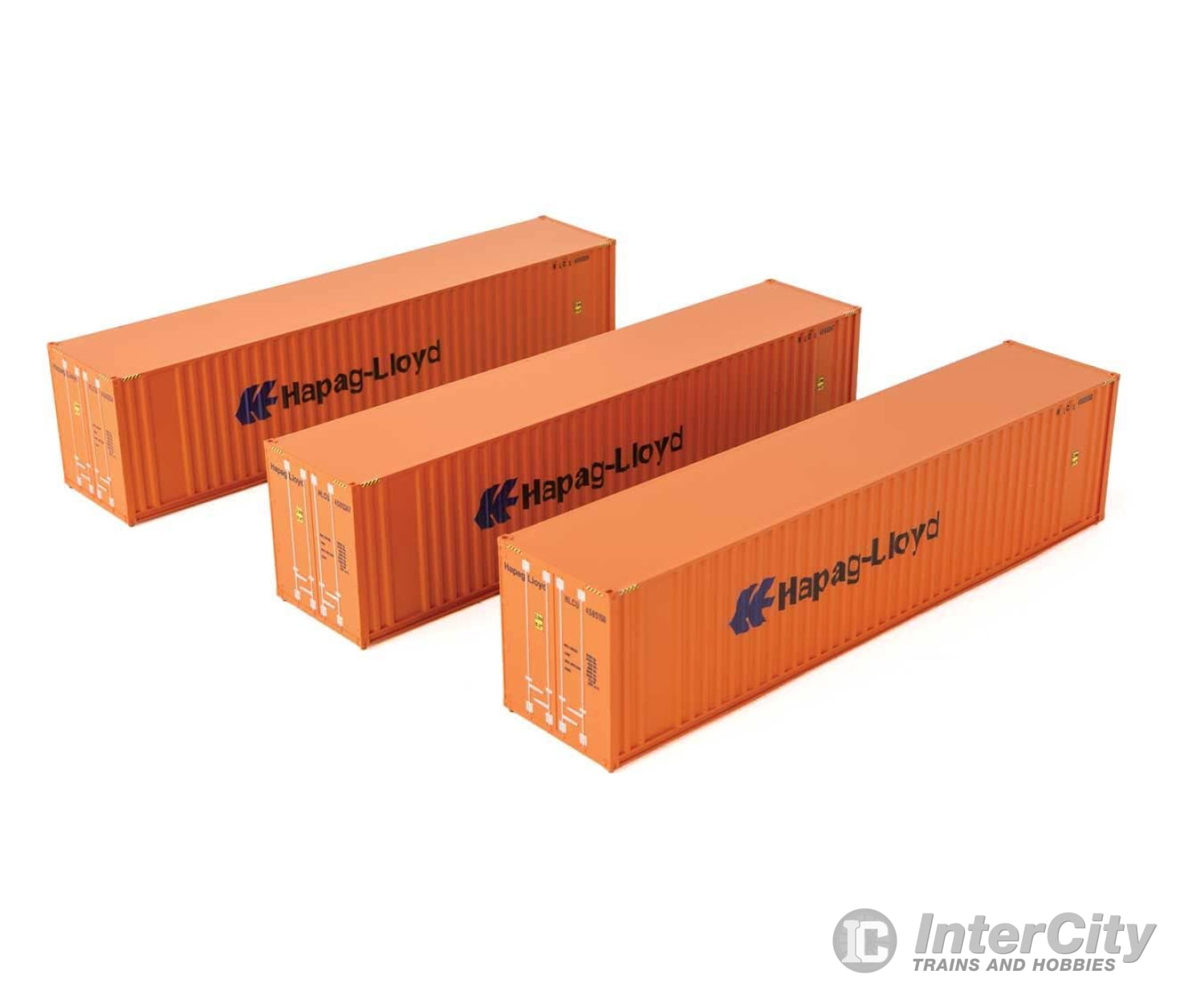 Walthers HO 18202 40’ Flat Panel Container - 3-Pack - Hapag-Lloyd Freight Loads & Containers
