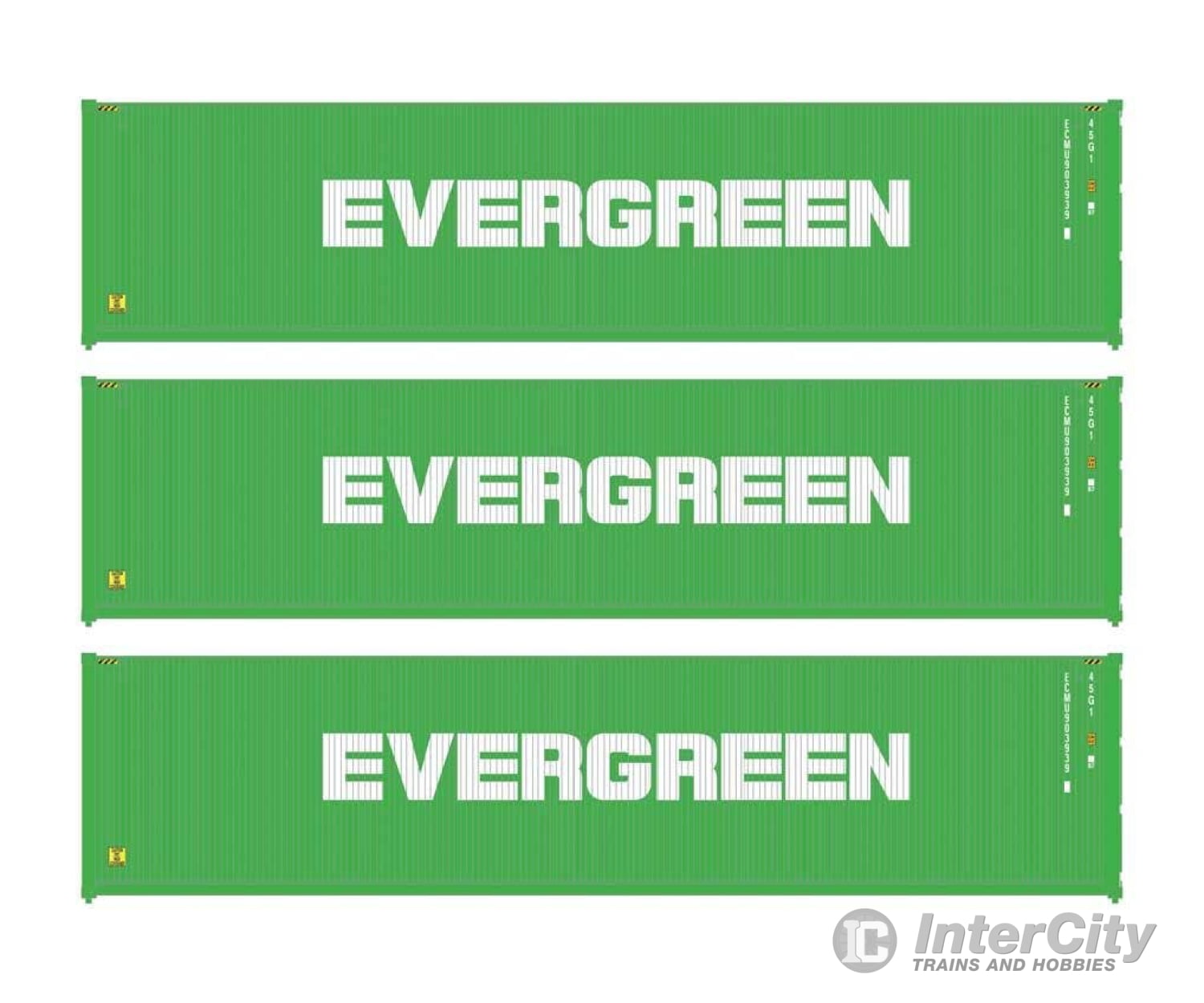 Walthers HO 18250 40’ Fully Corrugated Container - 3-Pack - Evergreen Freight Loads & Containers