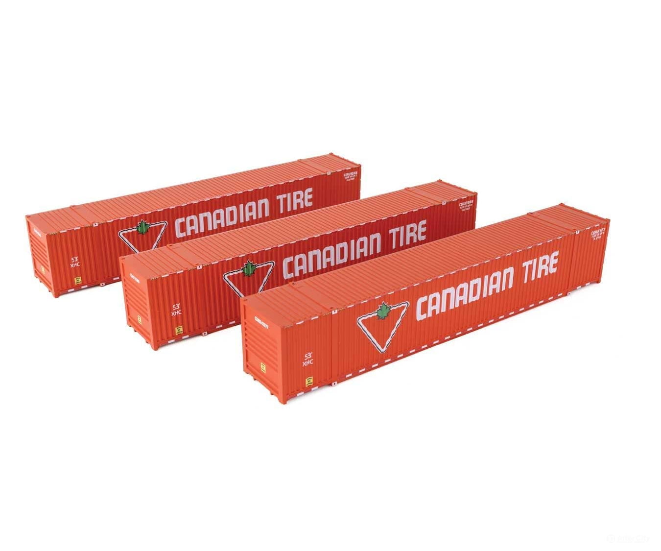 Walthers HO 18500 53’ Singamas Corrugated Side Container - 3-Pack - Canadian Tire Freight Loads & Containers