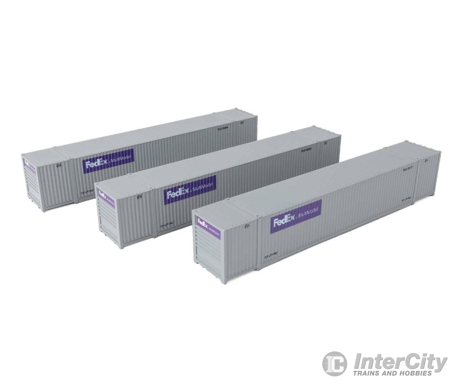 Walthers HO 18503 53’ Singamas Corrugated Side Container - 3-Pack - Fed Ex Freight Loads & Containers