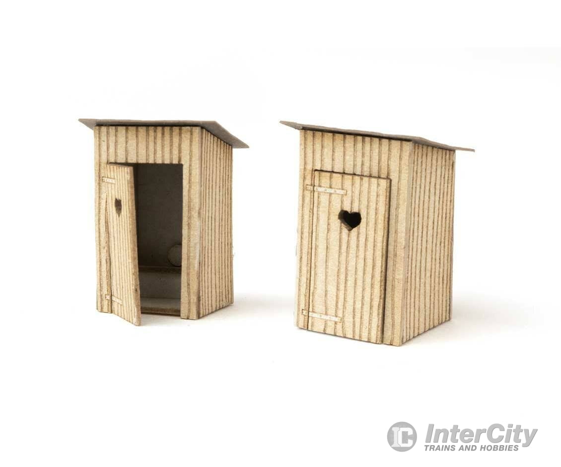 Walthers Ho 4112 Outhouse Pkg(2) - Laser-Cut Wood Kit Each 1/2 X 1’’ 1.4 1.5 2.7Cm Structures
