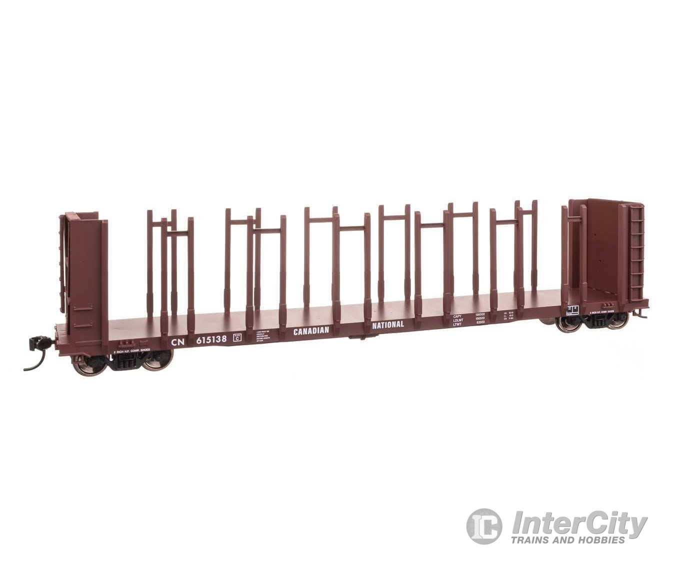 Walthers HO 50802 63’ Pulpwood Flatcar - Ready to Run - Canadian National #615138 Freight Cars
