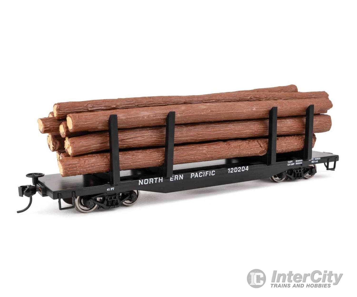 Walthers HO 50908 45’ Logging Flatcar - Ready to Run - Northern Pacific #120204 Freight Cars