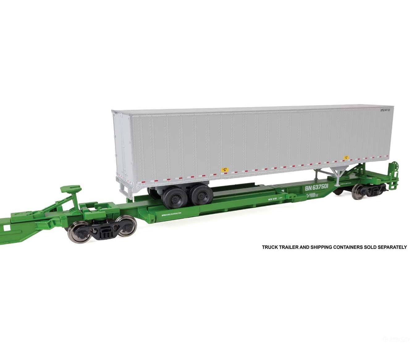 Walthers HO 5263 263’ Five-Unit All-Purpose 48’ Spine Car - Burlington Northern #637501 - Freight Cars