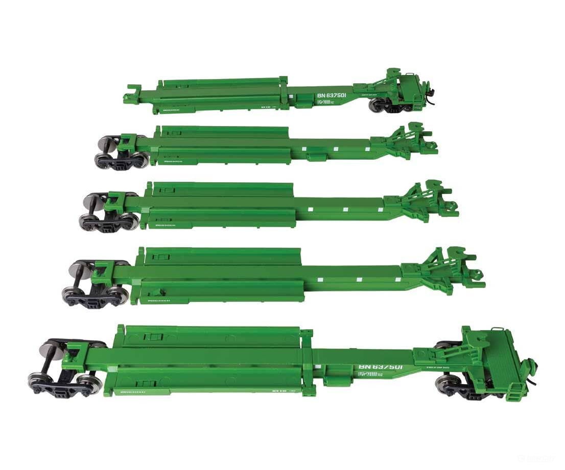 Walthers HO 5263 263’ Five-Unit All-Purpose 48’ Spine Car - Burlington Northern #637501 - Freight Cars