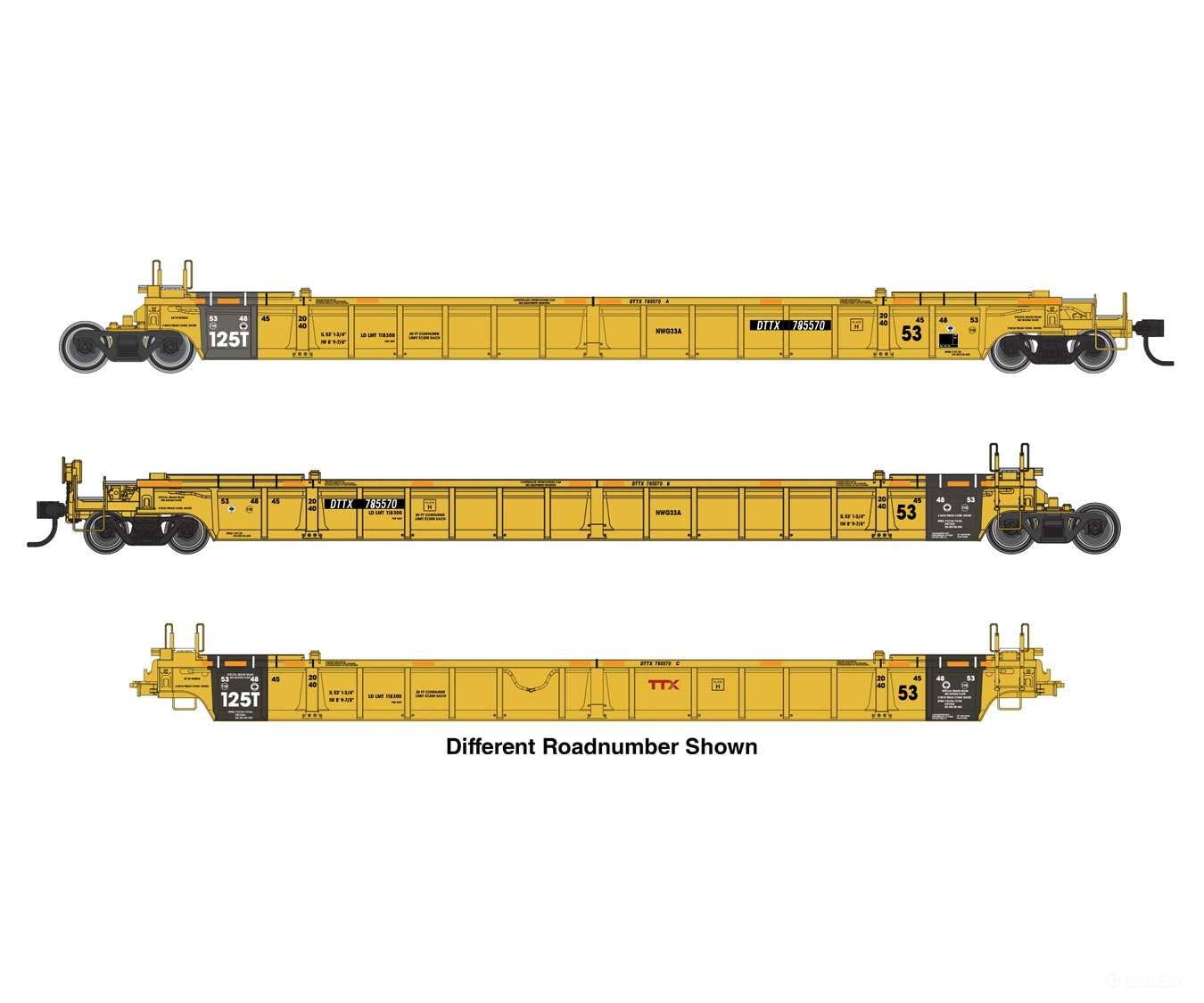 Walthers HO 55828 NSC Articulated 3-Unit 53’ Well Car - TTX #785815 Freight Cars