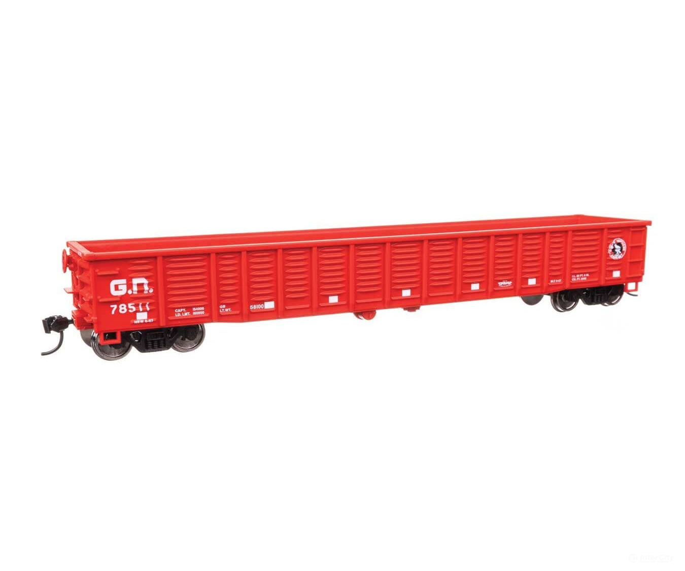 Walthers HO 6080 53’ Corrugated-Side Gondola - Ready To Run - Great Nothern #78511 - Freight Cars