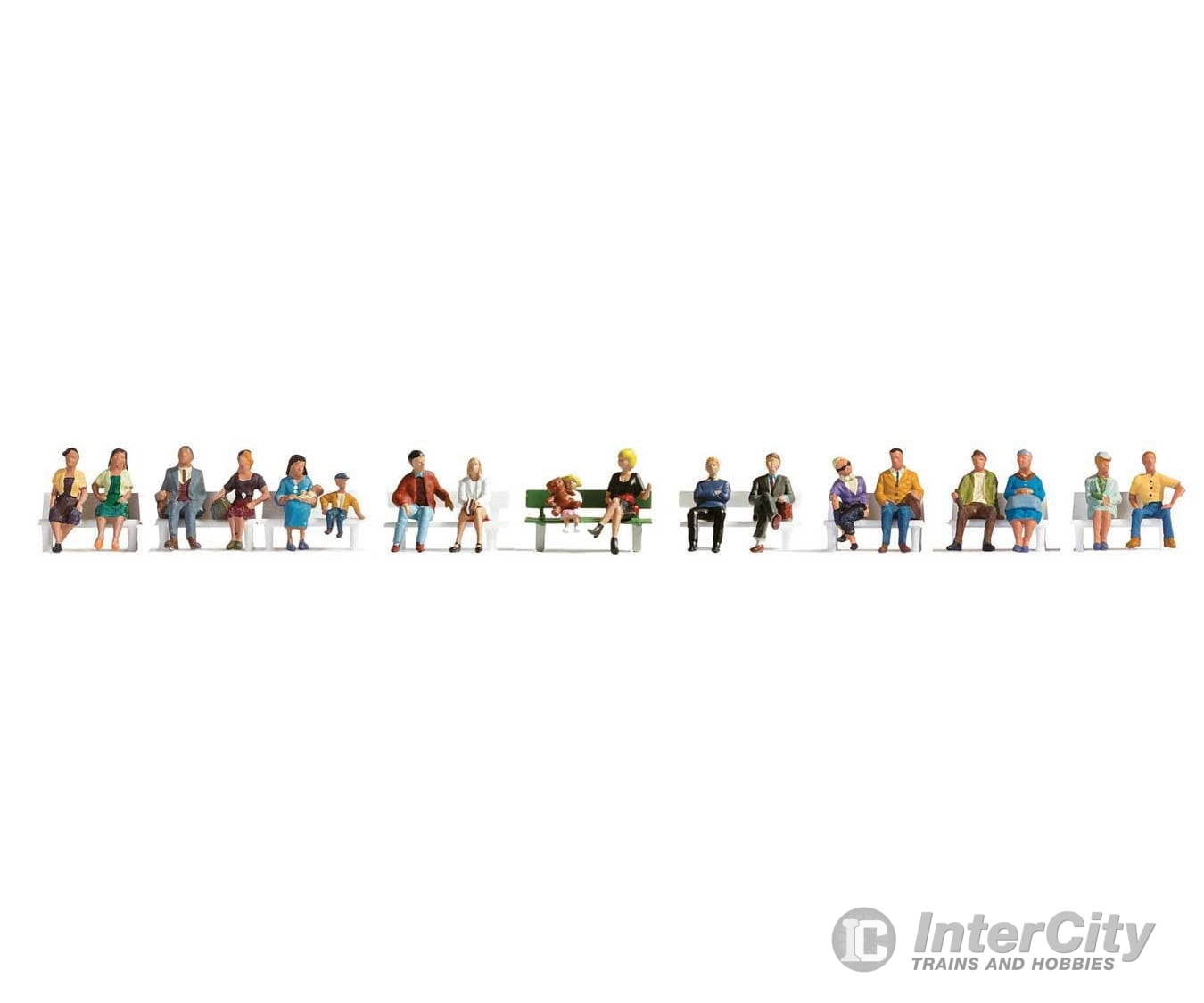 Walthers HO 6091 Sitting People - pkg(18) Figures