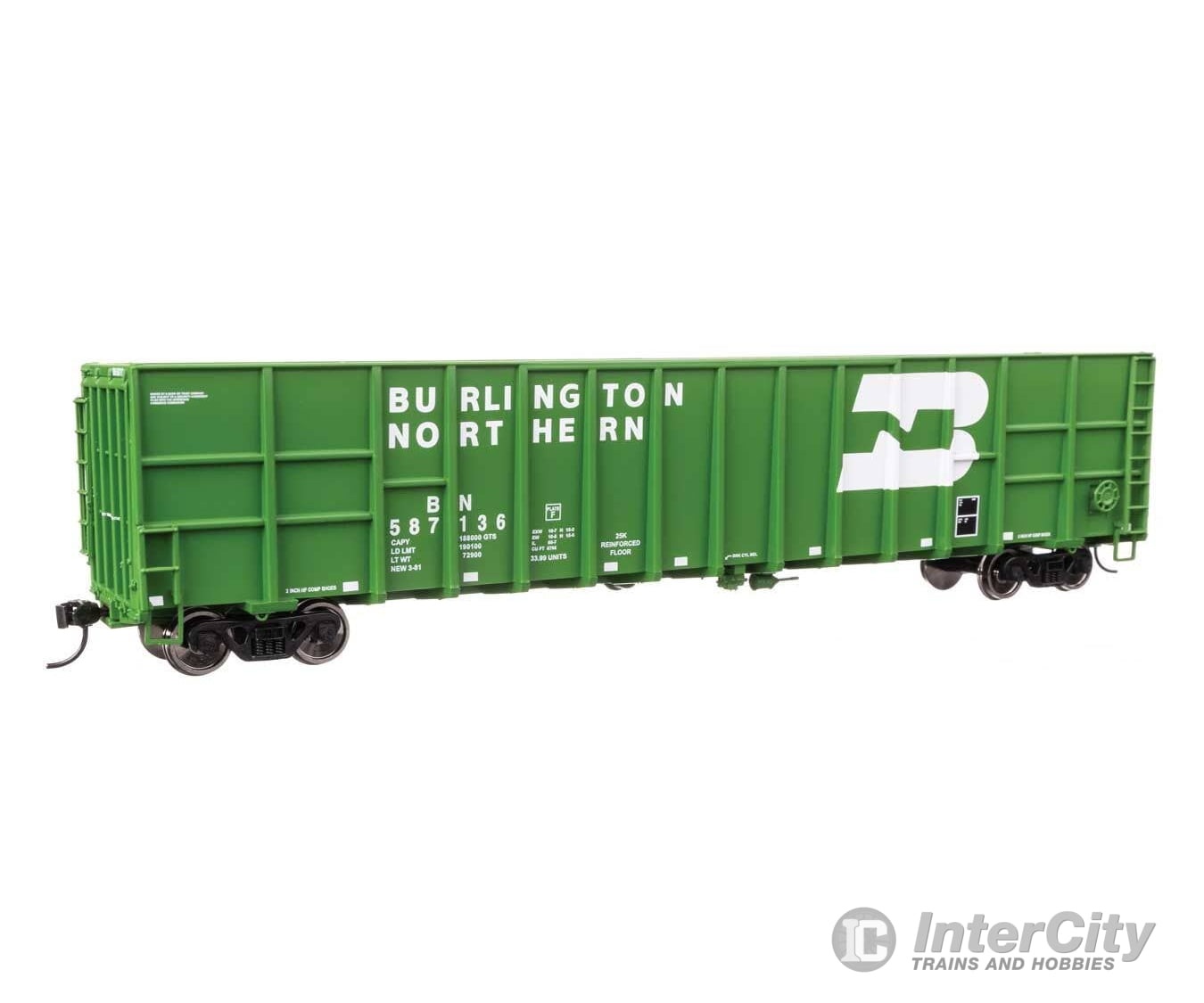 Walthers HO 6105 61’ Wood Chip Gondola - Ready To Run - Burlington Northern #587136 Freight Cars