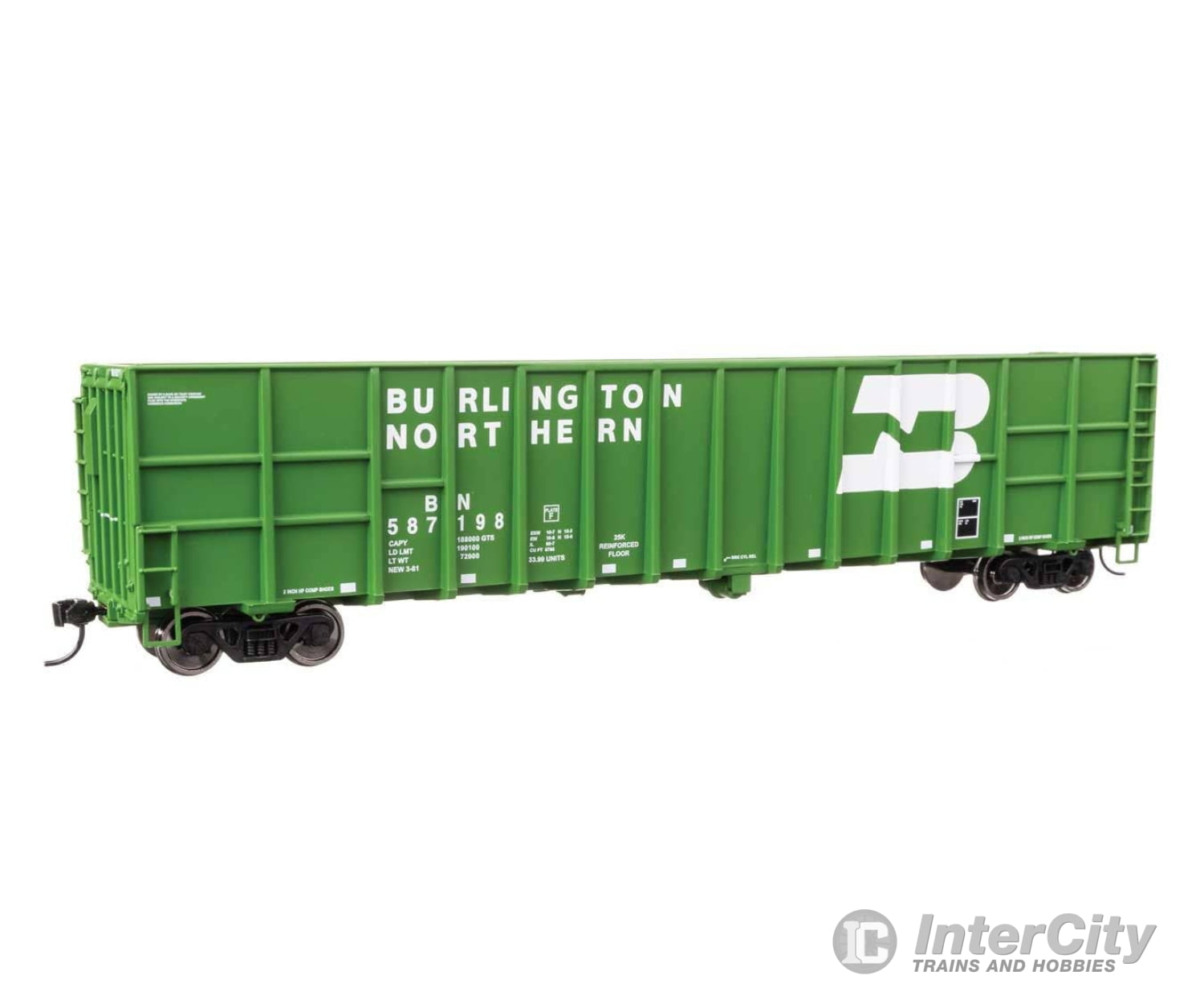 Walthers HO 6108 61’ Wood Chip Gondola - Ready To Run - Burlington Northern #587198 Freight Cars