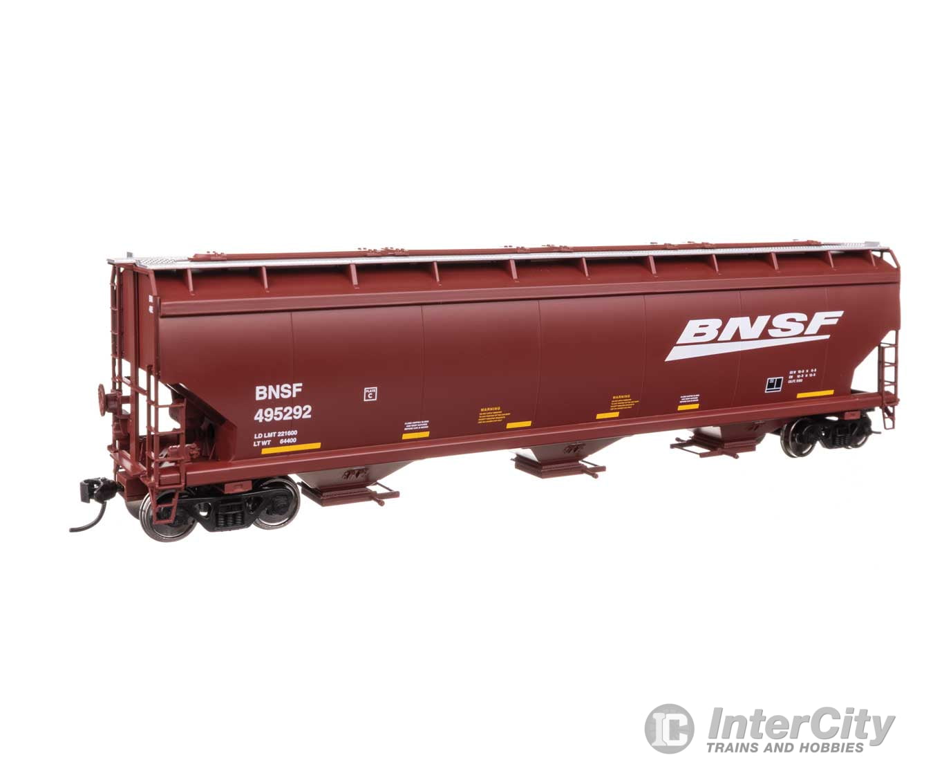 Walthers HO 910-7740 60’ NSC 5150 3-Bay Covered Hopper - Ready to Run - BNSF Railway #495277 Freight Cars