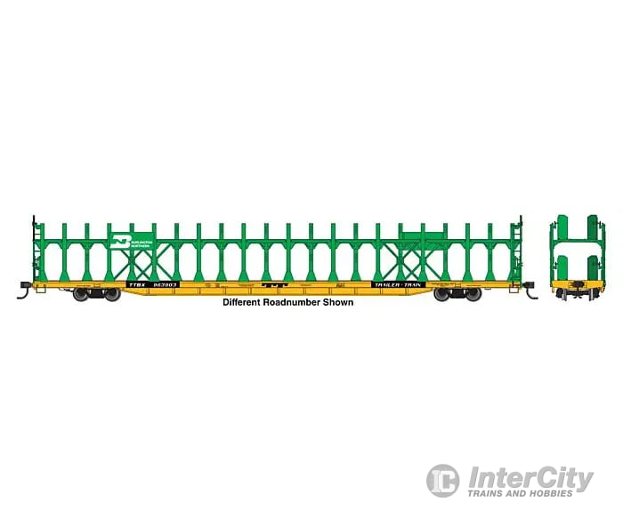 Walthers Ho 910-8030 89’ Flatcar W/Bi-Level Open Auto Rack - Ready To Run Burlington Northern