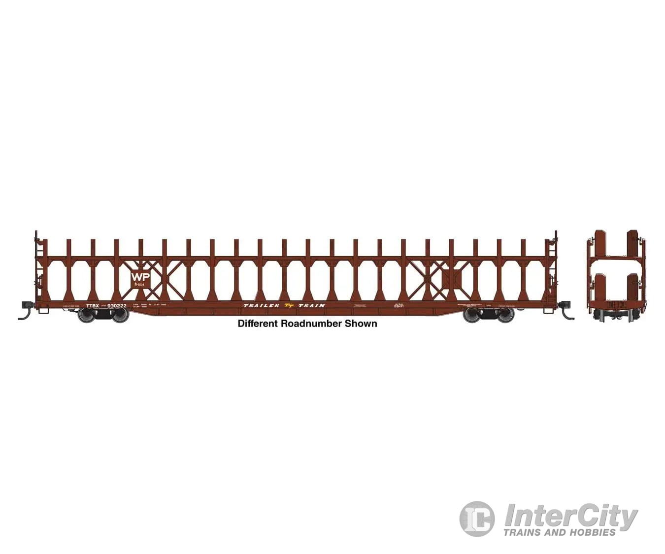 Walthers Ho 910-8048 89’ Flatcar W/Bi-Level Open Auto Rack - Ready To Run Western Pacific #930246