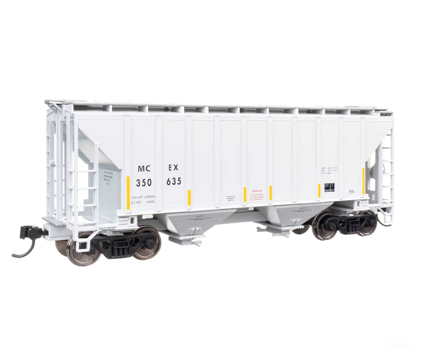 Walthers HO 910-8514 37’ 2980 Cubic-Foot 2-Bay Covered Hopper - MCEX #350635 - Freight Cars