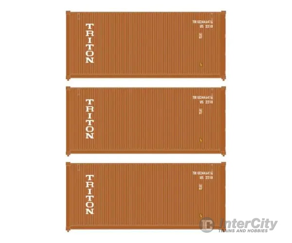 Walthers HO 949-18055 20’ Fully Corrugated Container - 3-Pack - Triton Freight Cars