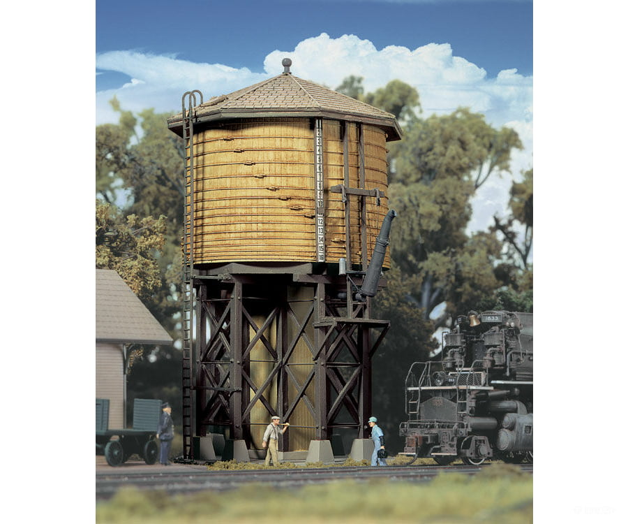 Walthers Cornerstone 2813 Wood Water Tank - Built-Ups -- Assembled Yellow Ochre 3-1/2 X 3-7/8