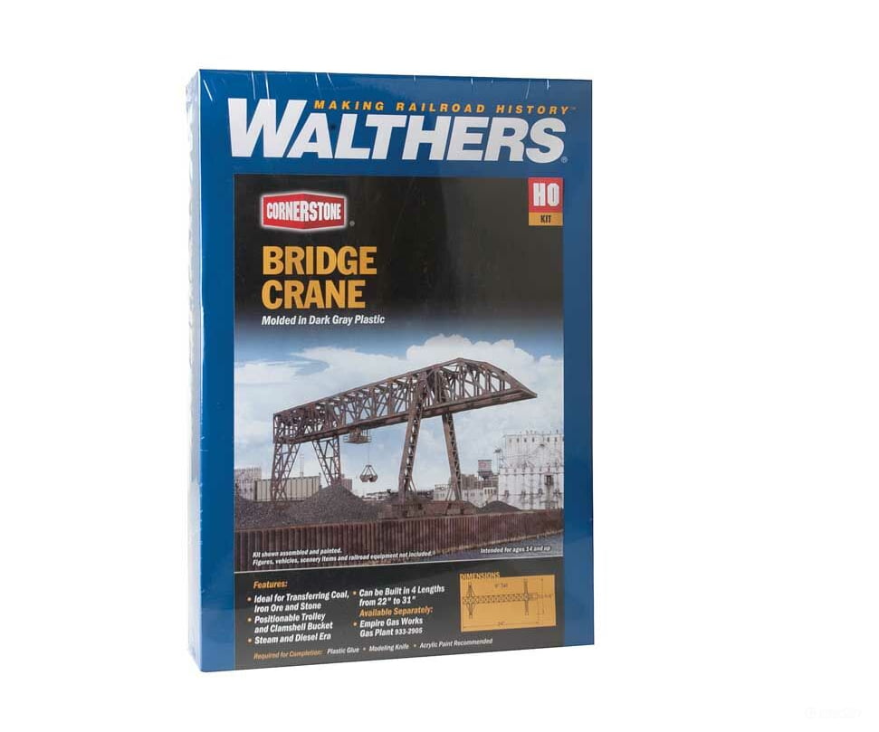Walthers Cornerstone 2906 Bridge Crane -- Kit - 10-1/4 X 9’ 26 22.9Cm; Variable Length Structures