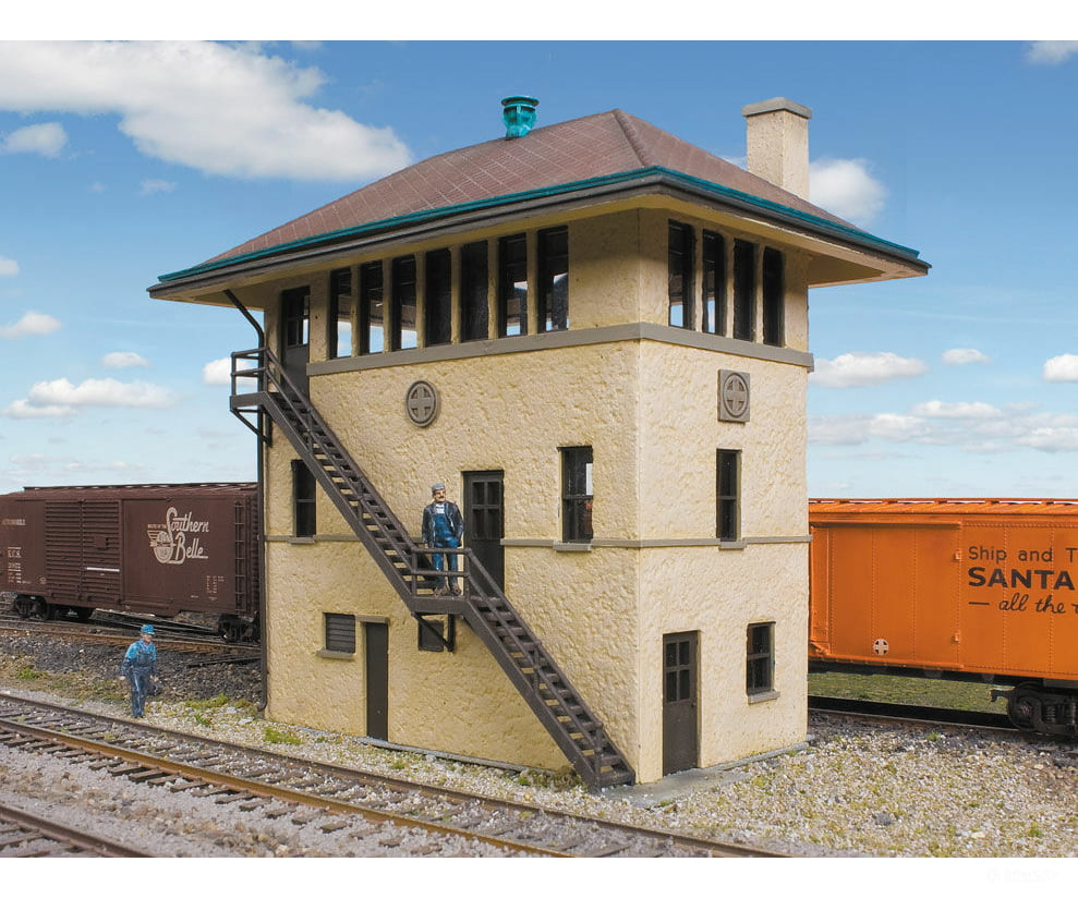 Walthers Cornerstone 2983 Santa Fe Interlocking Tower -- Kit - 2-7/8 X 4-7/8 5-1/8’ 7.3 12.3 13Cm