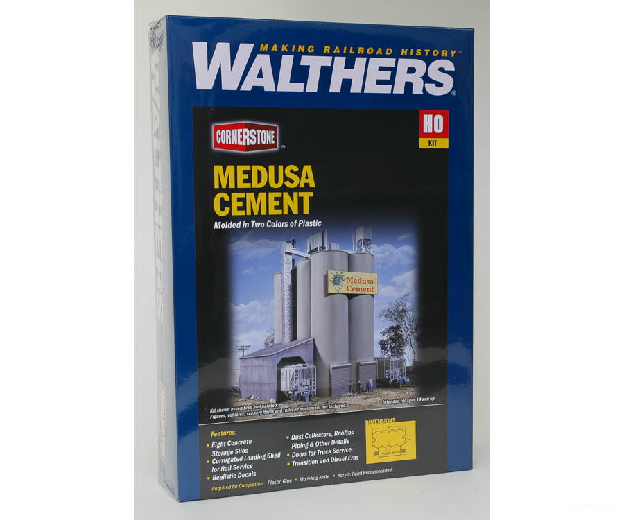 Walthers Cornerstone 3019 Medusa Cement Company -- Kit - 9 X 7 11’ 22.5 17.5 27.5Cm Structures