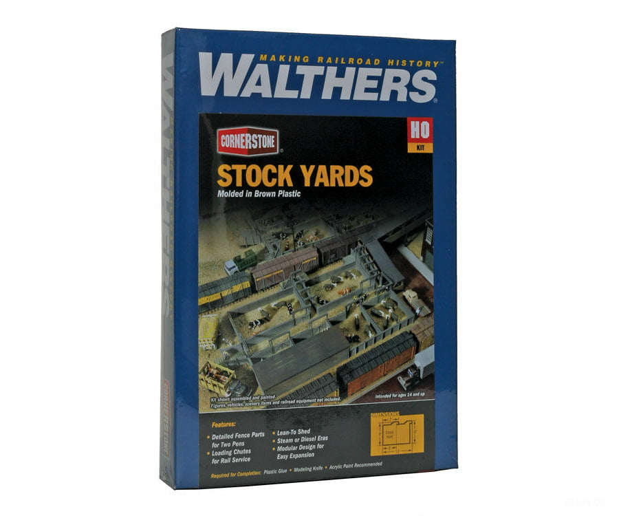 Walthers Cornerstone 3047 Stock Yards - 2 Pens -- Kit 9 X 7’ 22.9 17.8Cm Structures