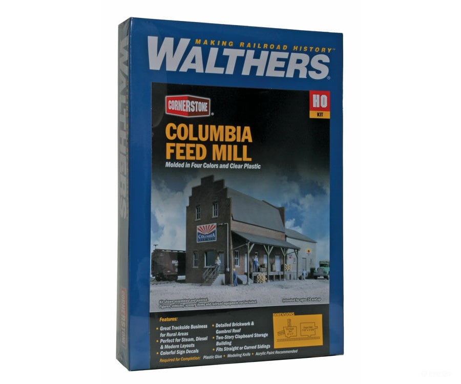 Walthers Cornerstone 3090 Columbia Feed Mill -- Kit - 7-1/4 X 5-5/8 5-1/2’ 18.4 14.3 14Cm Structures