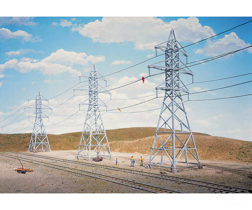 Walthers Cornerstone 3121 High-Voltage Transmission Tower -- Pkg(4) - Kit 2-1/2 X 9-3/8’ 6.4