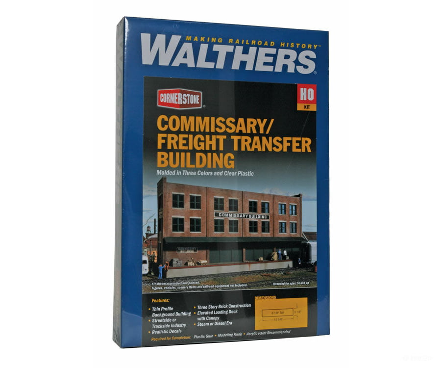 Walthers Cornerstone 3173 Commissary/Freight Transfer Background Building -- Kit - 12-5/8 X 3-1/4