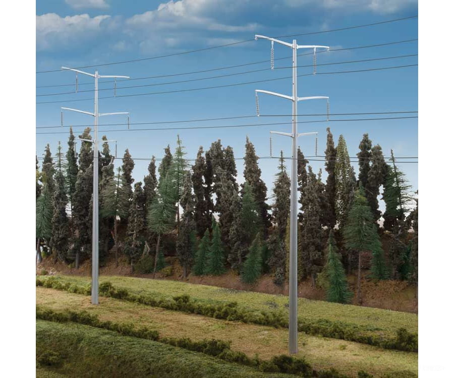 Walthers Cornerstone 3343 Modern High Voltage Transmission Towers - Kit -- Each Pole Stands