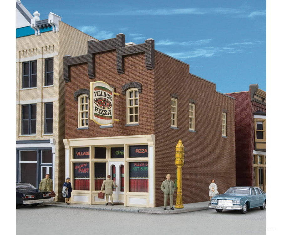 Walthers Cornerstone 3469 Village Pizza -- Kit - 3-1/8 X 5-1/2 4-3/4’ 7.9 13.9 12Cm Structures