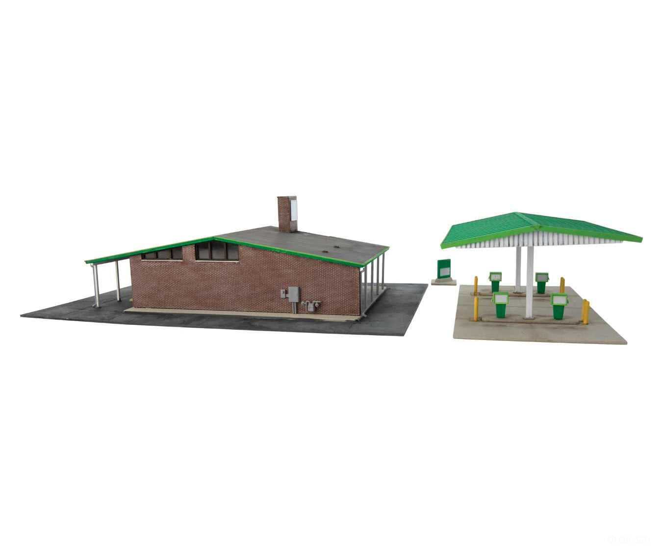 Walthers Cornerstone 3542 Modernized Gas Station -- Kit - Main Building: 10-1/2 X 9 3-3/16’ 26.6