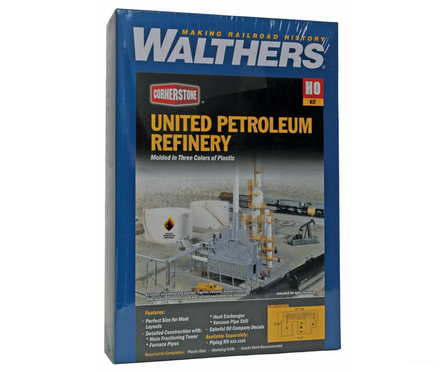 Walthers Cornerstone 3705 United Petroleum Refining -- Kit - 13-1/2 X 8-1/4 15’ 34.3 21 38.1Cm