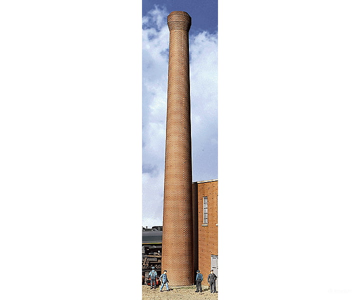Walthers Cornerstone 3728 One-Piece Brick Smokestack -- Pkg(2) - Assembled 1-1/4 X 10-1/4’ 3.2
