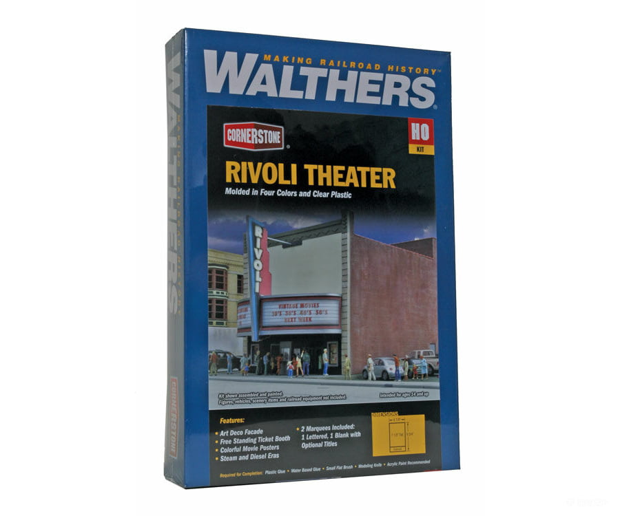 Walthers Cornerstone 3771 Rivoli Theatre -- Kit - 6-1/8 X 9-3/4 7-1/2’ 15.3 24.3 18.7Cm Structures