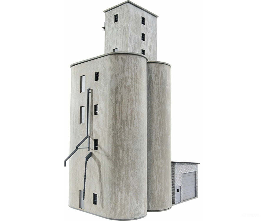 Walthers Cornerstone 4047 Prairie Co-Op Elevator -- Kit - 5-1/8 X 7-1/4 12’ 13 18.4 30.4Cm