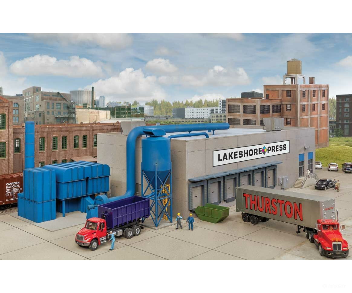 Walthers Cornerstone 4079 Modern Printing Plant - Industrial Park -- Kit 16-5/8 X 8-3/8 5-11/16 42.2