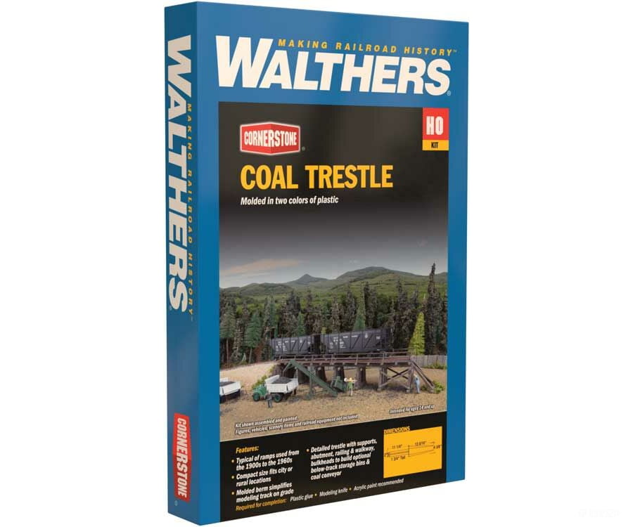 Walthers Cornerstone 4093 Coal Trestle -- Kit - 24-1/2 X 4-3/8 1-3/4’ 62.3 11.1 4.4Cm Structures