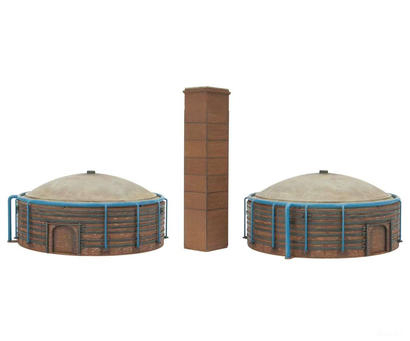 Walthers Cornerstone 4100 Brick Kilns 2-Pack -- Kit - Each 4-7/8 X 2-7/32’ 12.4 5.6Cm Structures