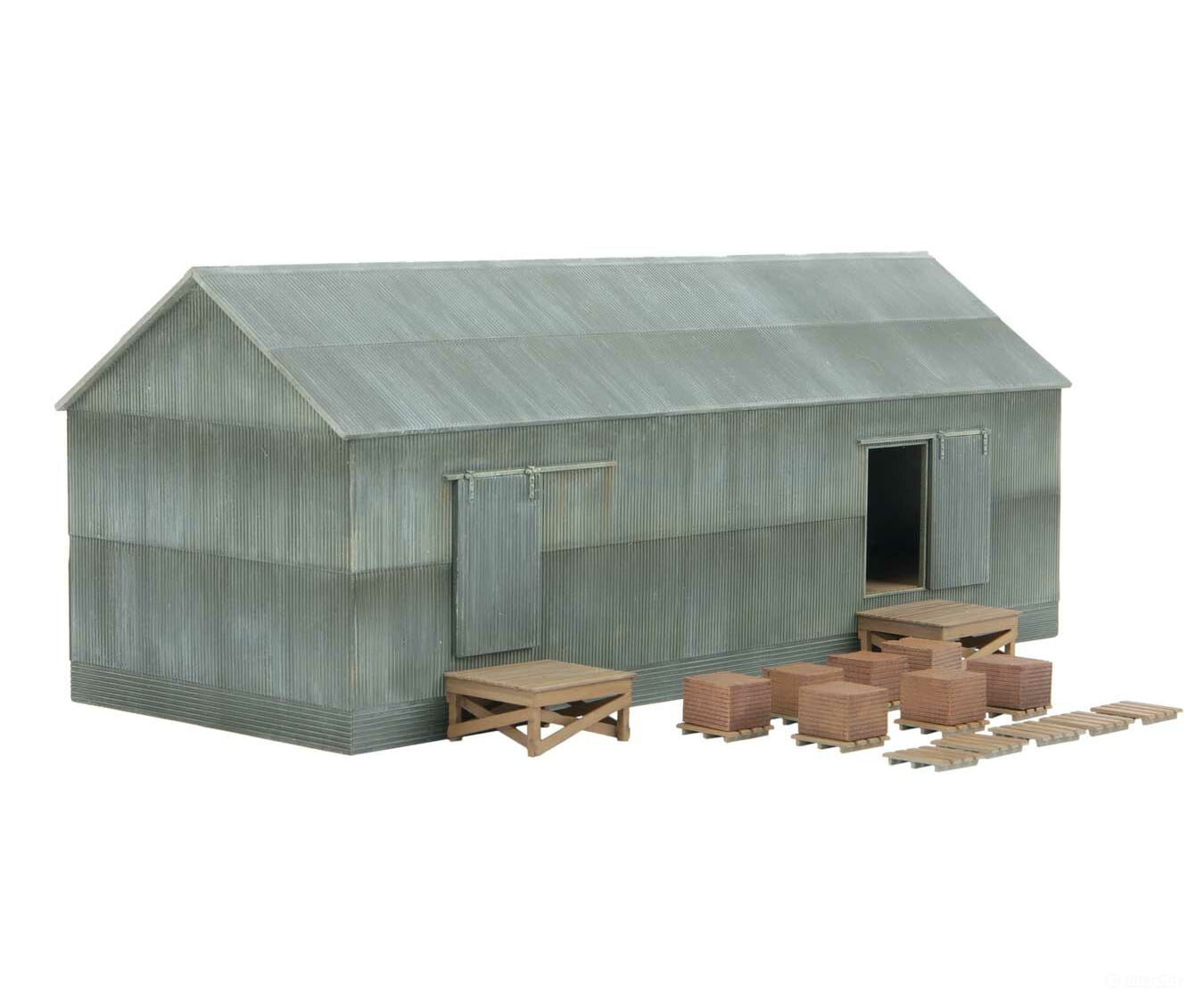 Walthers Cornerstone 4101 Brickworks Storage Building -- Kit - 9 X 4-1/4 3-1/2’ 22.5 10.6 8.7Cm