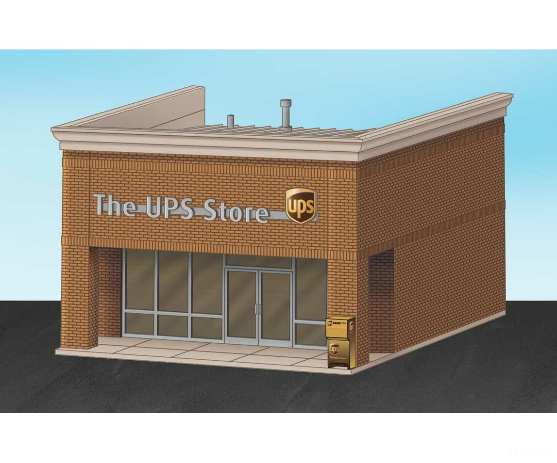 Walthers Cornerstone 4112 The Ups Store(R) -- Kit - 4-5/16 X 3-5/8 2-3/4’ 10.9 9.2 6.9Cm Structures
