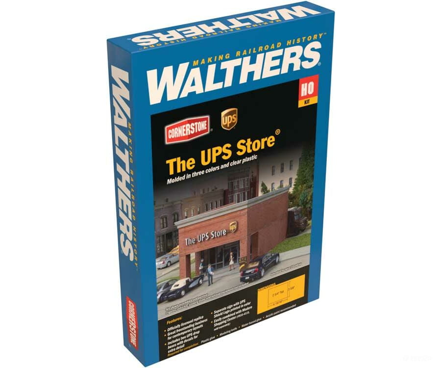 Walthers Cornerstone 4112 The Ups Store(R) -- Kit - 4-5/16 X 3-5/8 2-3/4’ 10.9 9.2 6.9Cm Structures