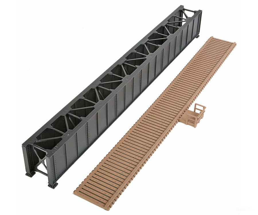 Walthers Cornerstone 4508 90’ Single-Track Railroad Deck Girder Bridge -- Kit - 12-7/16 X 1-3/16