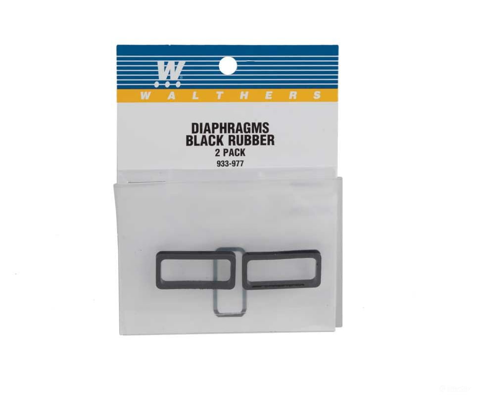 Walthers Cornerstone 977 Diaphragms -- Black Rubber - 1 Pair Detailing Parts
