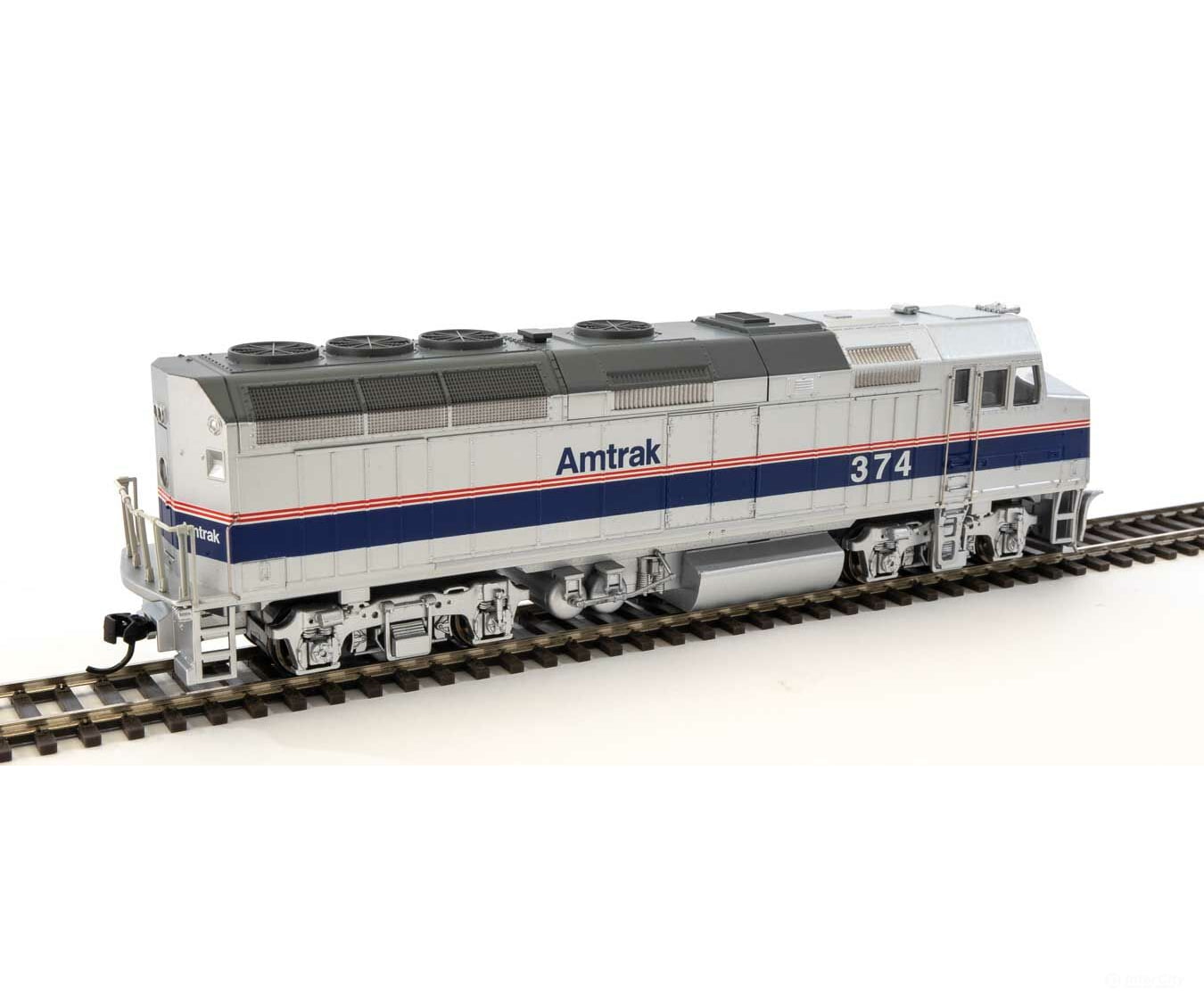 Walthers Mainline 19467 Emd F40Ph - Esu Sound And Dcc -- Amtrak(R) #374 (Phase Iv; Silver Wide Blue