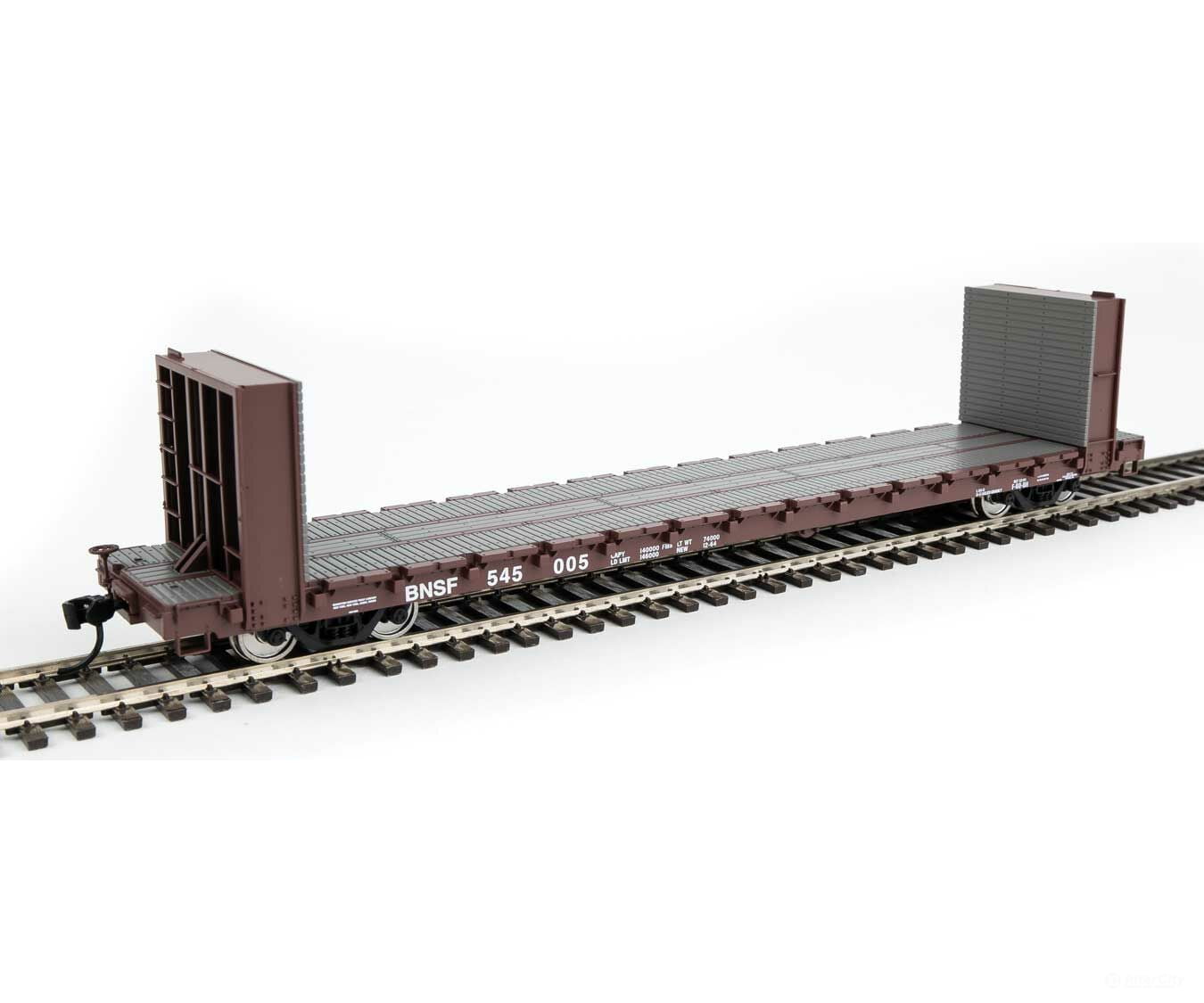 Walthers Mainline 5857 60 Pullman-Standard Bulkhead Flatcar (48 Il) - Ready To Run -- Bnsf #545005