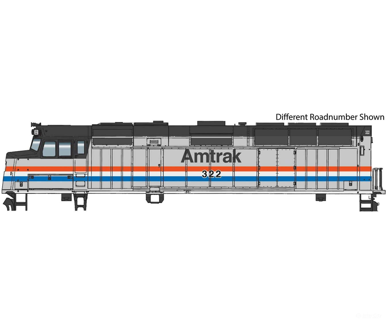 Walthers Mainline 9465 Emd F40Ph - Standard Dc -- Amtrak(R) #322 (Phase Iii; Equal Red White Blue