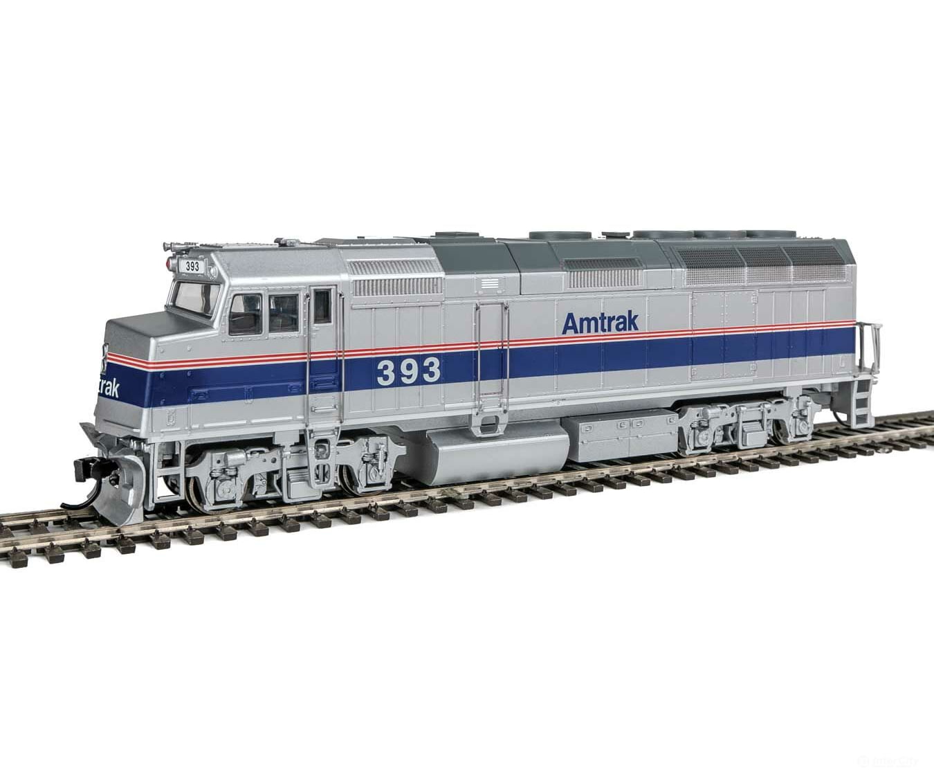 Walthers Mainline 9467 Emd F40Ph - Standard Dc -- Amtrak(R) #393 (Phase Iv; Silver Wide Blue Thin