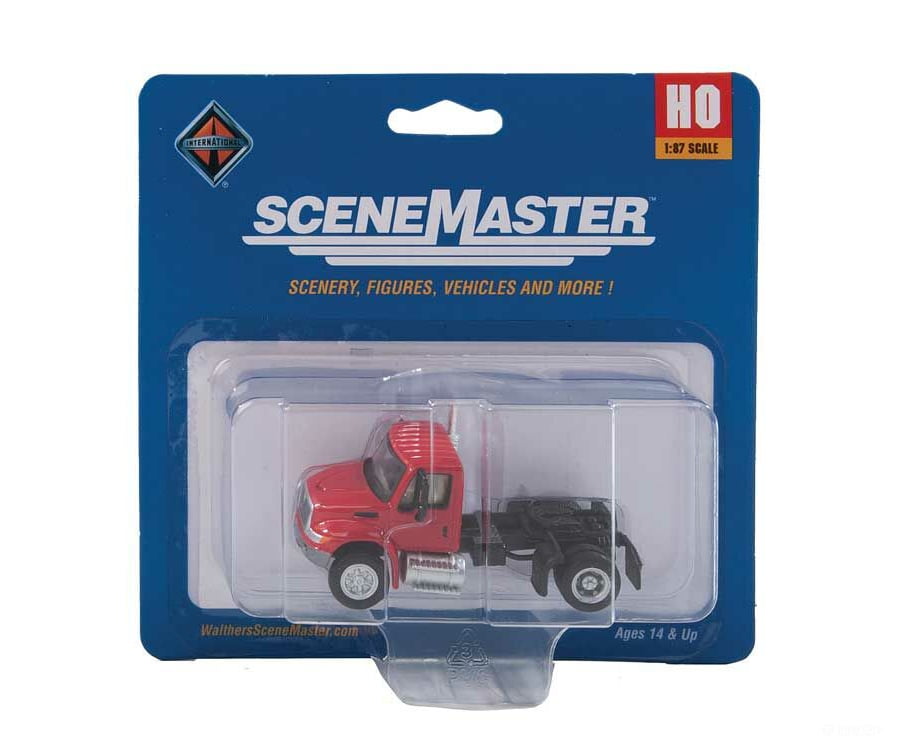Walthers Scenemaster 11131 International(R) 4300 Single-Axle Semi Tractor Only - Assembled -- Red