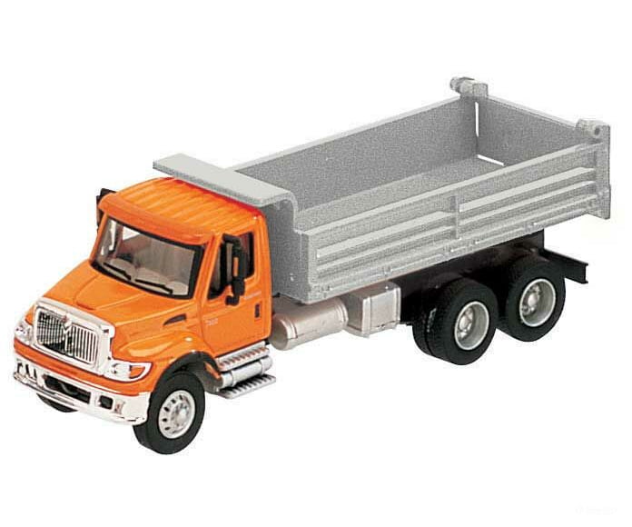 Walthers Scenemaster 11661 International(R) 7600 3-Axle Heavy-Duty Dump Truck - Assembled -- Orange