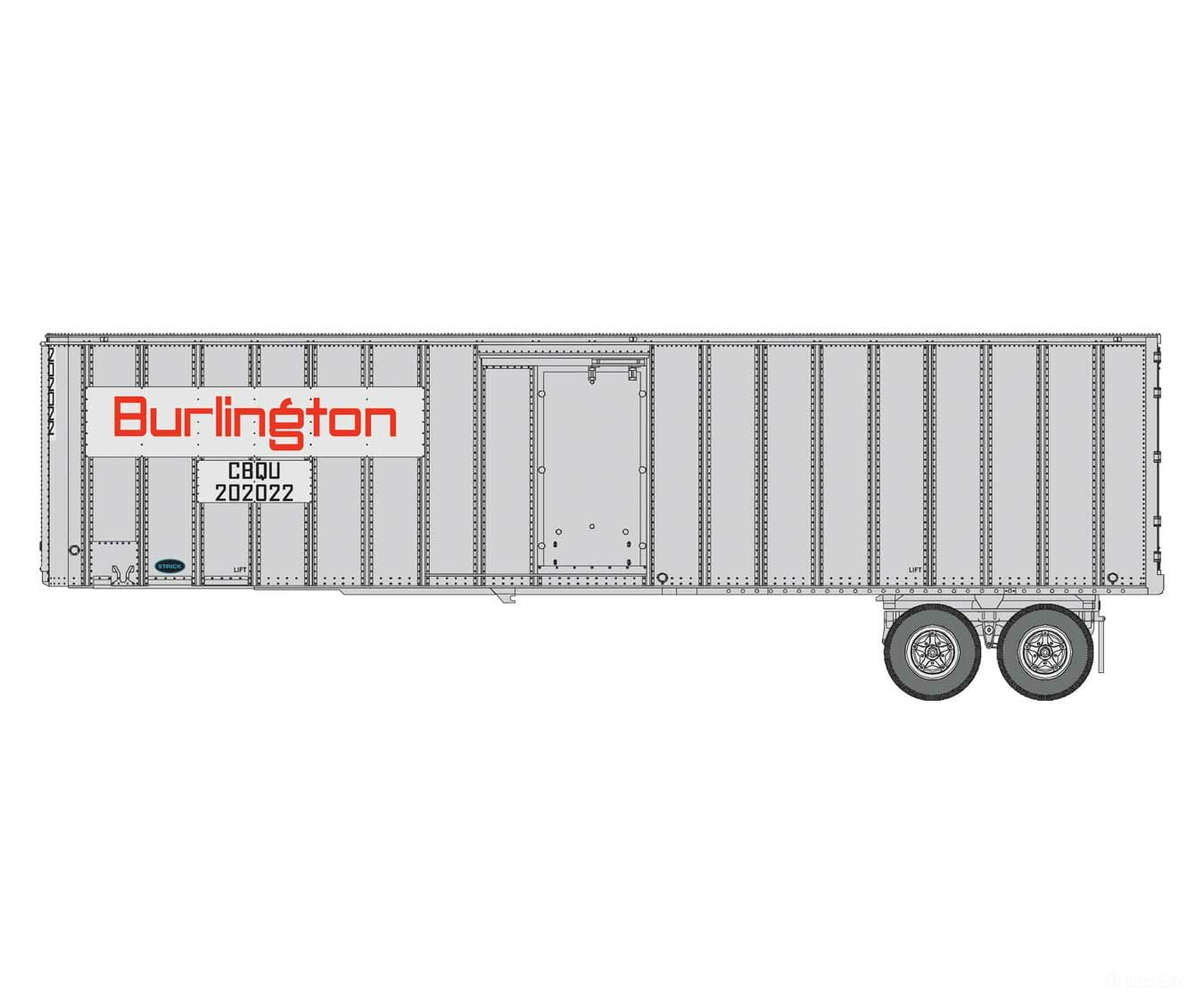 Walthers Scenemaster 2600 Flexi-Van 40’ Trailer 2-Pack - Assembled -- Chicago Burlington & Quincy