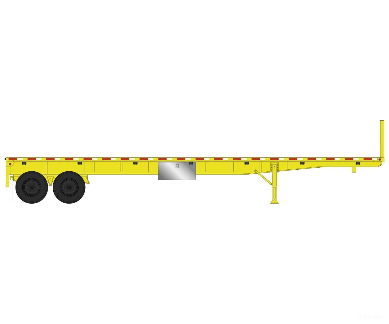 Walthers Scenemaster 2702 40’ Flatbed Trailer - Ready To Run 2-Pack -- Yellow Freight Loads &